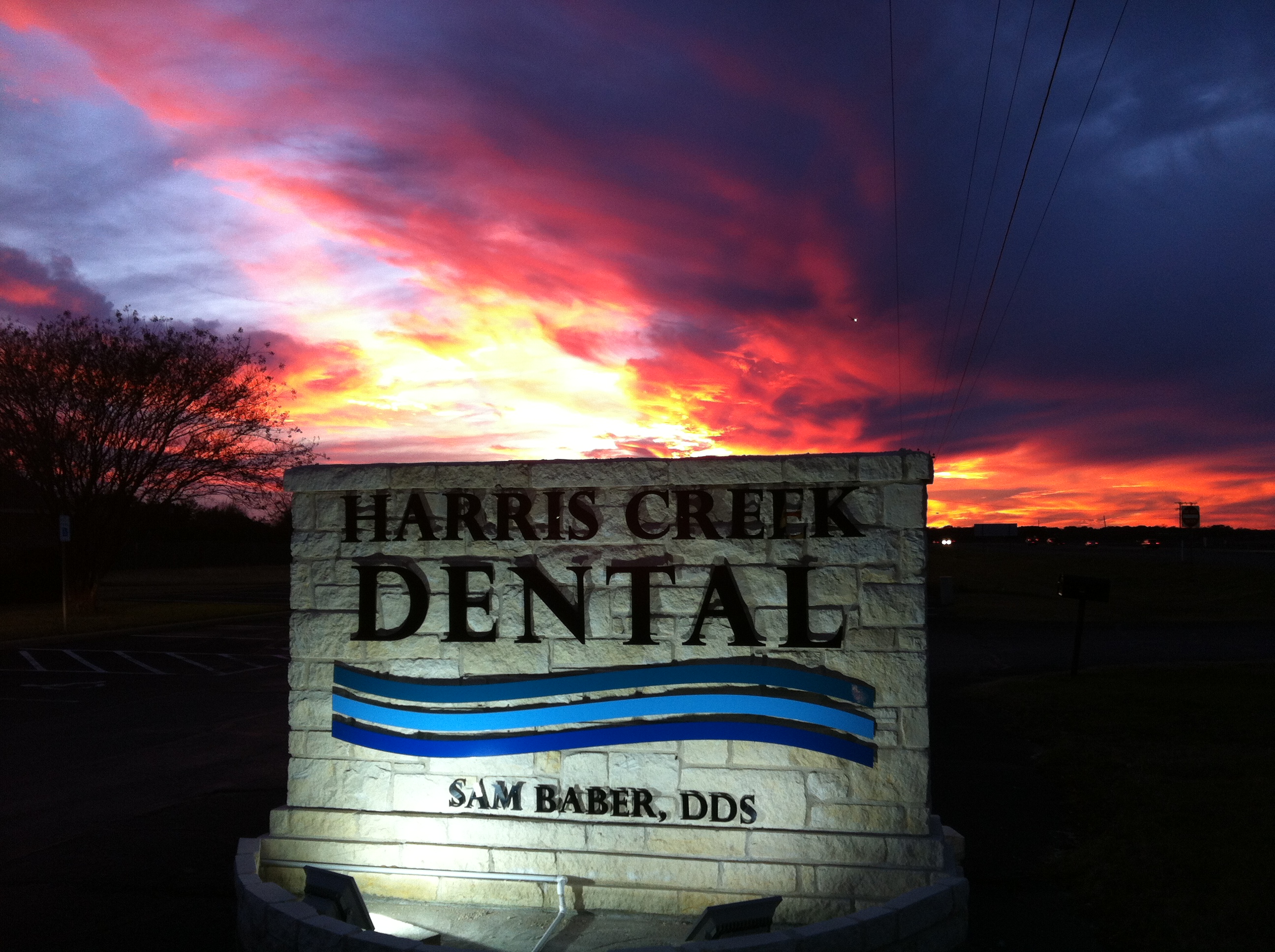 sunset and sign